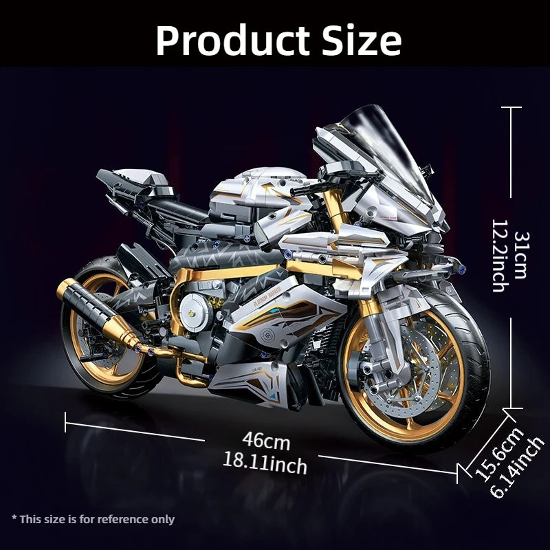 Metal Alloy Motorcycle Model – 2045-Piece Premium Build Kit