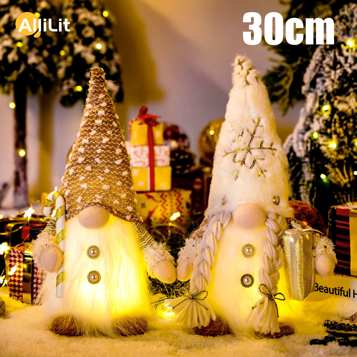 Faceless Christmas Gnome, 30cm Night Light, Christmas Gift