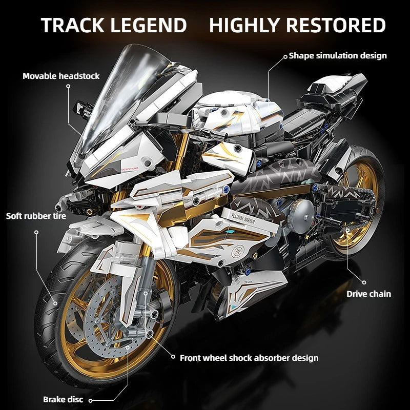 Metal Alloy Motorcycle Model – 2045-Piece Premium Build Kit