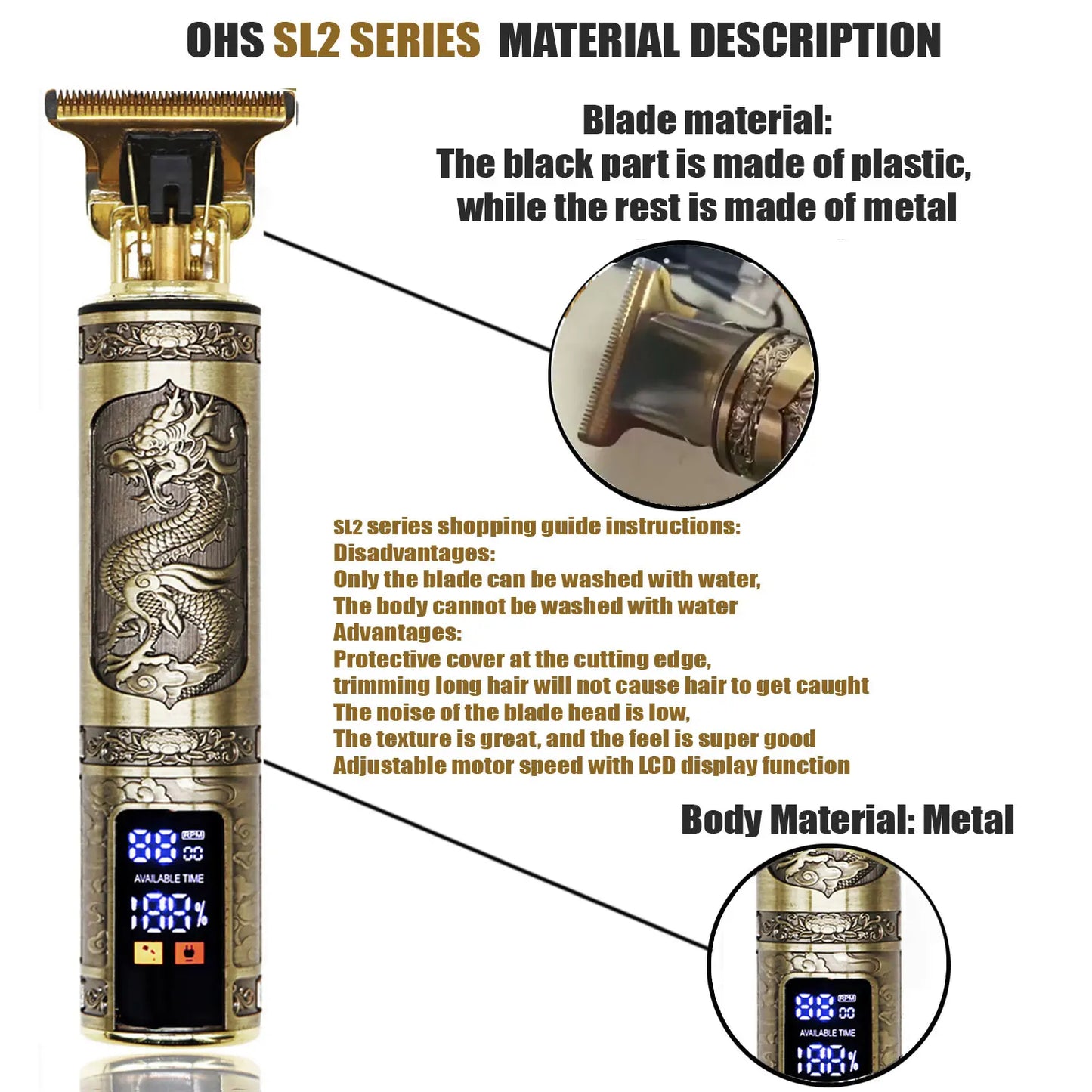 T9 Hair Clipper Repair Beard Shaving Body Hair Trimmer Clippers