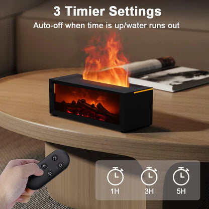 Humidificateur d'ambiance pour la maison, diffuseur de parfum automatique à flamme avec lumière LED et télécommande