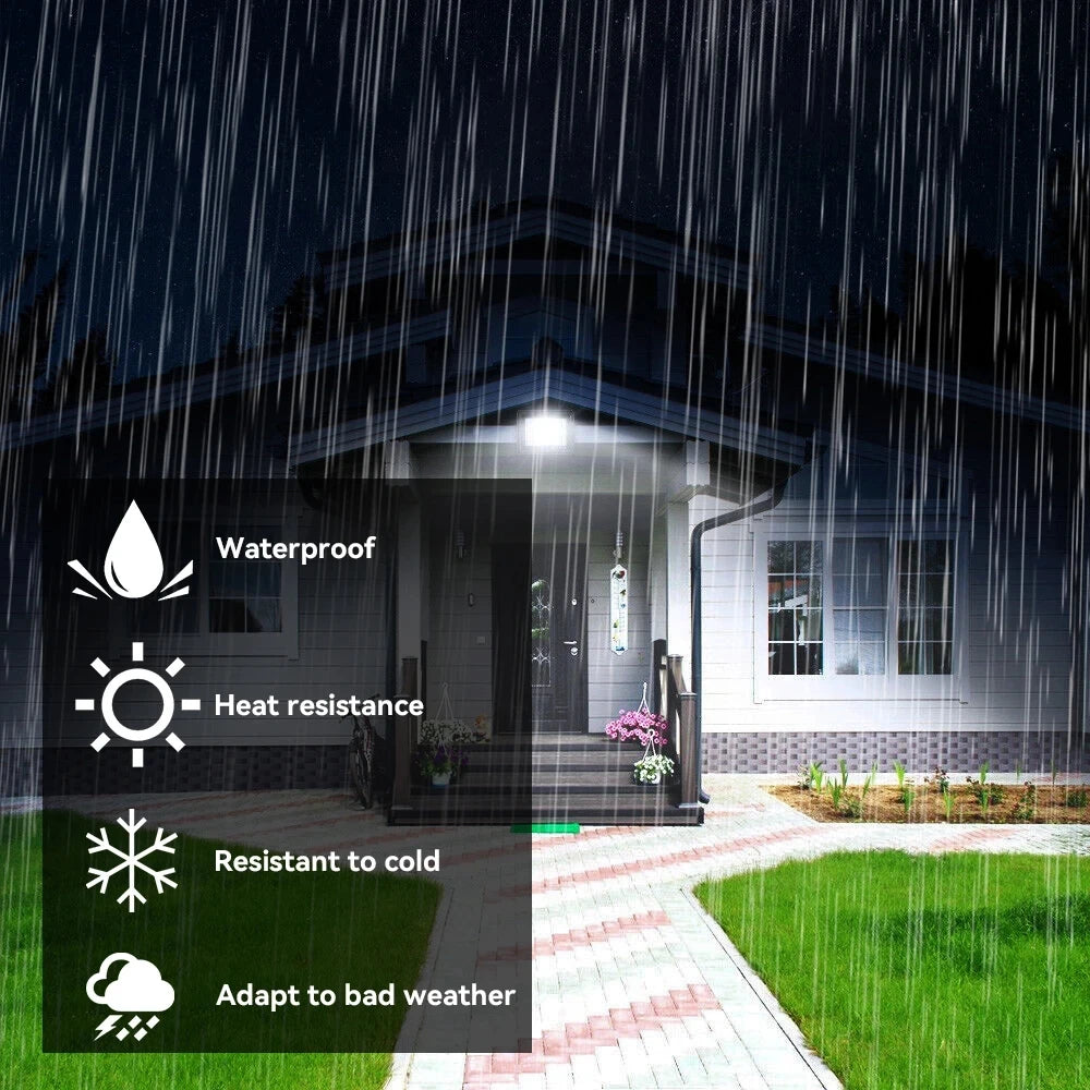Waterproof LED floodlight with and without motion sensor.