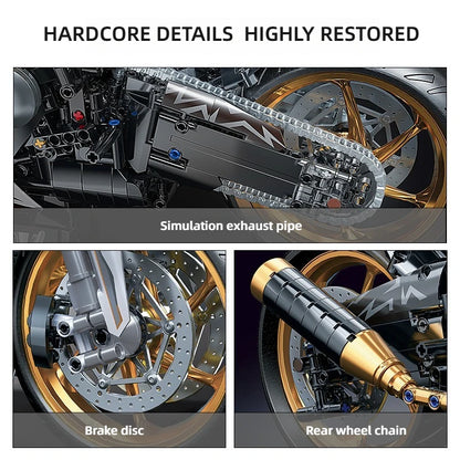 Metal Alloy Motorcycle Model – 2045-Piece Premium Build Kit